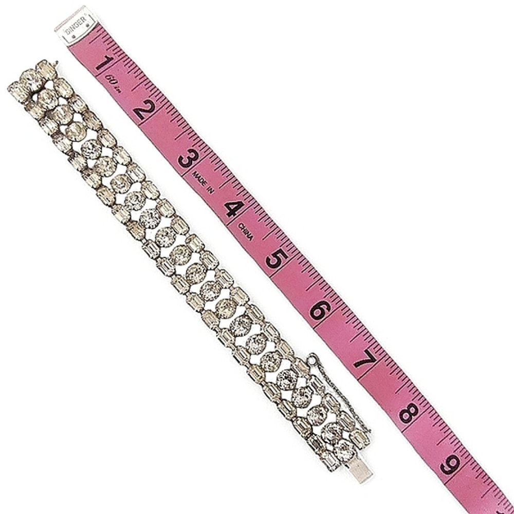 Eisenberg Crystal Rhinestone Headlight Bracelet Signed - Picture 12 of 15